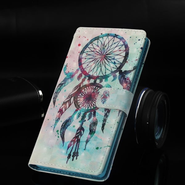 Huawei Mate 20 Pro syntetläder plånboks fodral med bildmotiv - Drömfångare multifärg