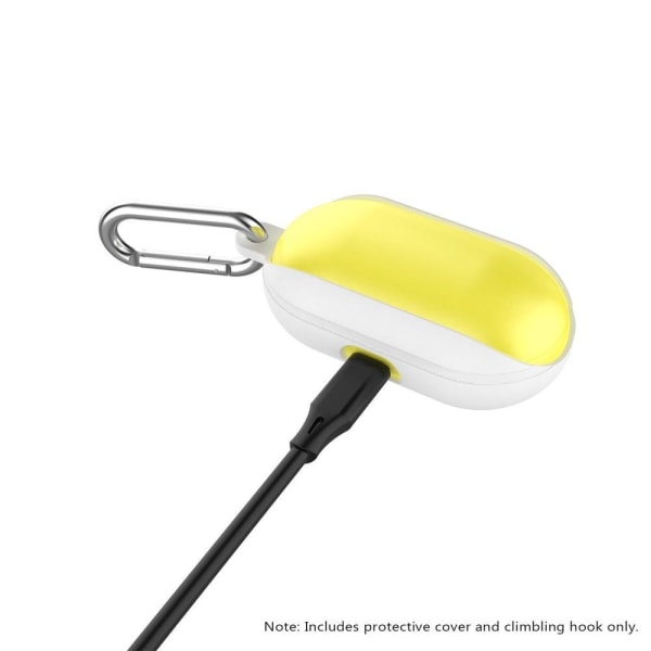 Samsung Galaxy Buds silicone case with hook - White Vit