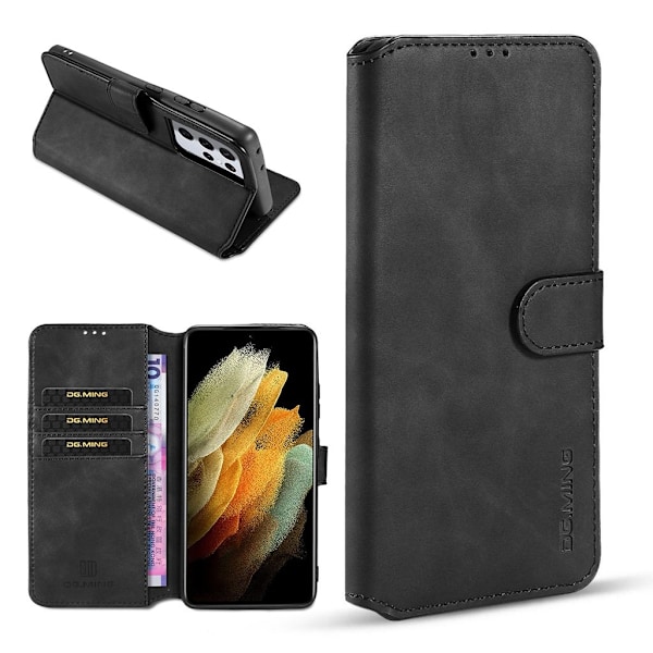 DG.MING Samsung Galaxy S21 Ultra Retrofodral - Svart Svart