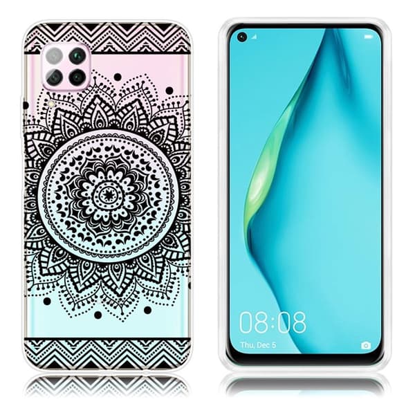 Deco Huawei P40 Lite / Huawei Nova 6 SE deksel - Mandalablomst Black