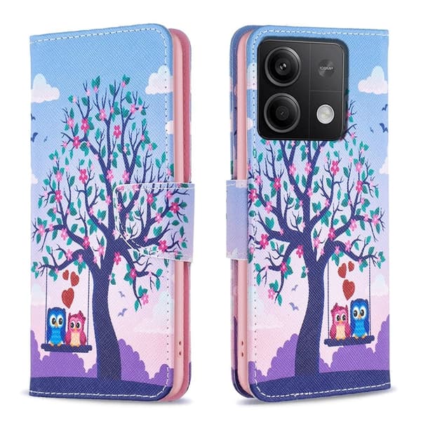 Wonderland Xiaomi Redmi Note 13 4G flip-etui - To Ugler Blue