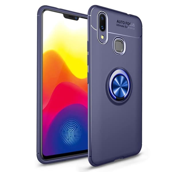 Huawei P Smart Plus beskyttelses deksel av TPU med finger ring - blå Blue
