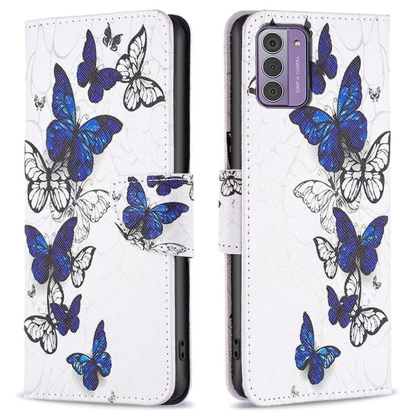 Wonderland Nokia G310 / G42 Flip Etui - Sommerfugle White