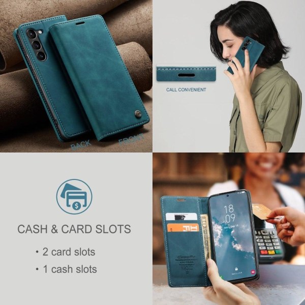 CaseMe Samsung Galaxy S23 Plus Vintage Suojakotelo - Sininen Blue