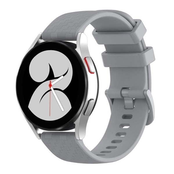 Carbon fiber pattern silicone watch strap for Samsung watch - Gr Silvergrå