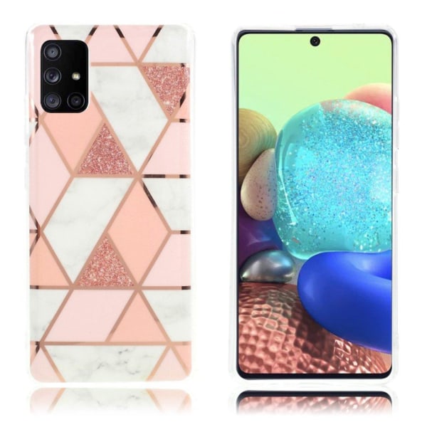 Marmormotiv Samsung Galaxy A71 5G skal - Rosa / Roséguld / Vit Rosa