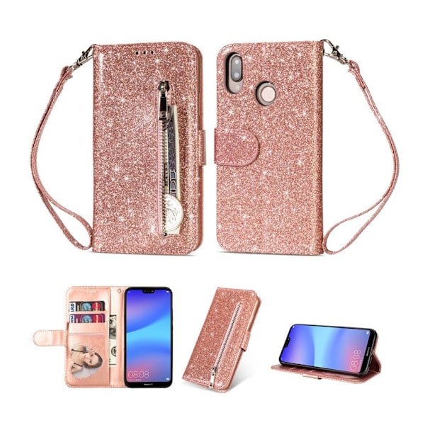 Zipper läder Huawei P20 Lite fodral med plånbok - Flerfärgad multifärg