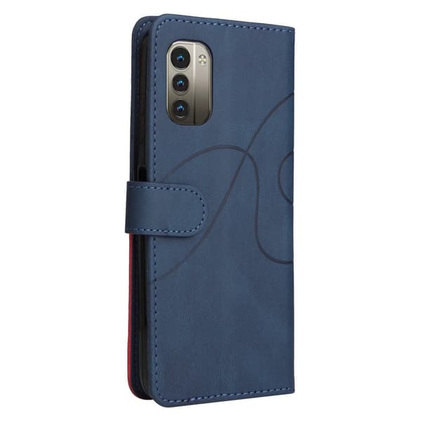 Teksturert læretui med stropp for Nokia G11 / Nokia G21 - Blå Blue