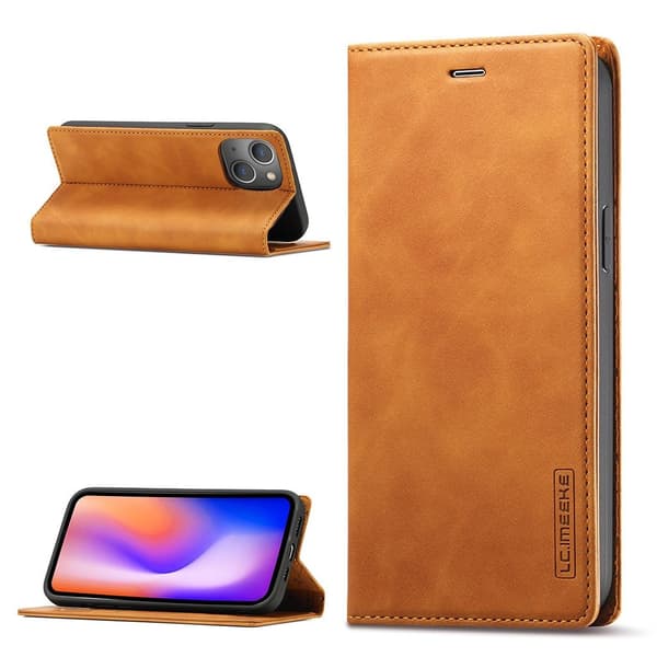 LC.Imeeke iPhone 13 Läppäkotelo - Ruskea Brown