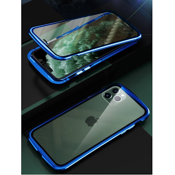 Luphie Wasp iPhone 11 Pro Alu-stötfångare + glas - Blå Blå