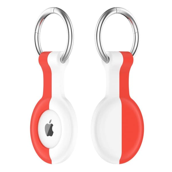 AirTags tofarget silikonovertrekk - Rød / Hvit Multicolor