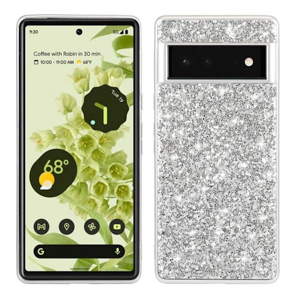 Glitter Google Pixel 6 Pro Suojakotelo - Hopea Silver grey
