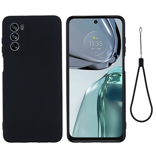 Matte Liquid Silikone Cover til Motorola Moto G62 5g - Sort Black