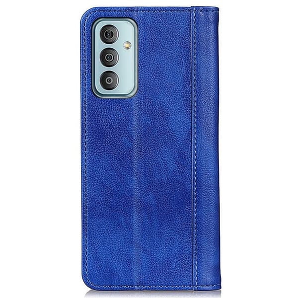 Flip Etui med Pung i Ægte Læder til Samsung Galaxy M13 4g - Blå Blue