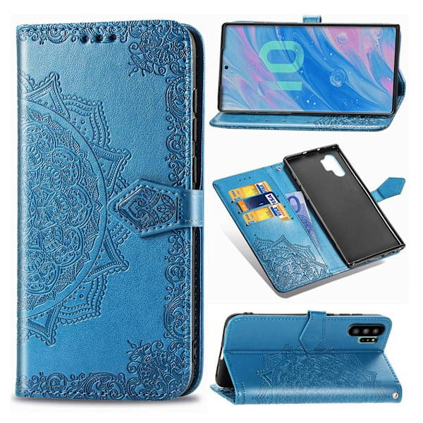 Mandala Samsung Galaxy Note 10 Pro Flip kotelot - Sininen Blue