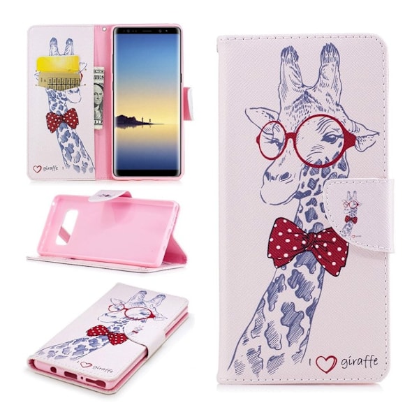Samsung Galaxy Note 8 etui med unikt print - Sød giraf Multicolor