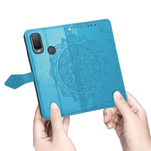 Mandala Alcatel 1L (2021) læderetui - Blå Blue