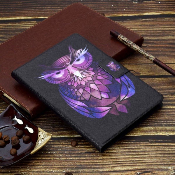 Amazon Kindle Paperwhite 4 (2018) mønster læder etui - Ugle Purple