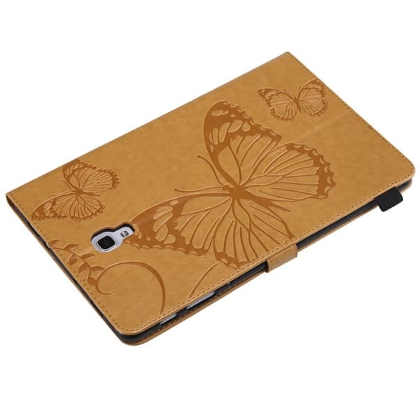 Samsung Galaxy Tab A 10.5 Sommerfugltrykk Skinnetui - Gul Yellow