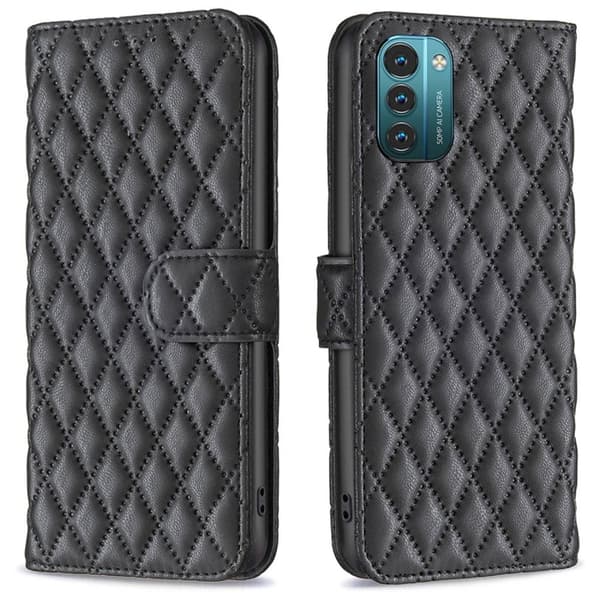 Rombemønster, matt flip-deksel for Nokia G11 / Nokia G21 - Svart Black