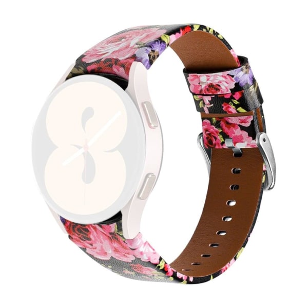 Aitoa nahkaa oleva ranneke Samsung Galaxy Watch 4 - Musta / Pinkki Multicolor