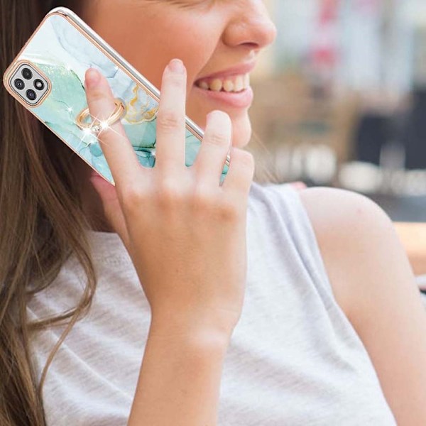 Marmormotiv Samsung Galaxy A22 5G skal - Grön Marmor Dimma Grön