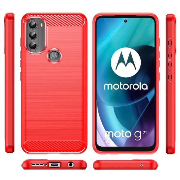 Carbon Flex Suojakotelo Motorola Moto G71 5G - Punainen Red