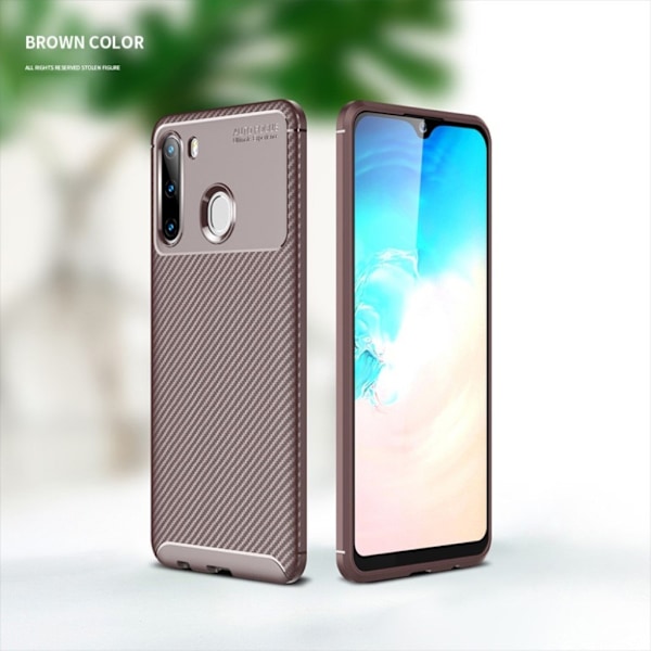 Carbon Shield Samsung Galaxy A21 deksel - Brun Brown