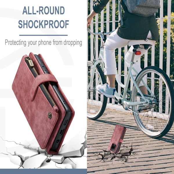 CaseMe Samsung Galaxy S20 Ultra etui med lynlås og pung - Rød Red