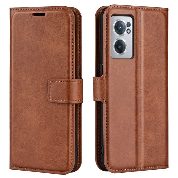 OnePlus Nord CE 2 5G læderetui med pung - Brun Brown