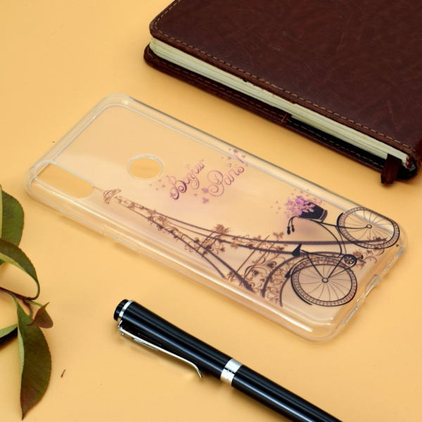 Deco ASUS ZenFone Max Pro (M2) cover - Eiffel Tårnet og Cykel Multicolor