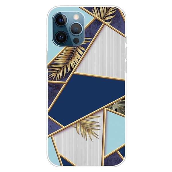 Marble iPhone 15 Pro Etui - Fragment Of Color og Vine Blue