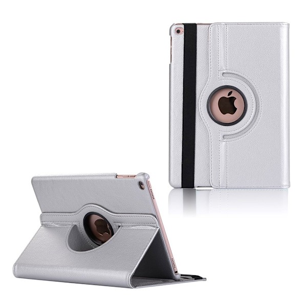 iPad (2017) stilrent og sikkert læder etui - Sølv Silver grey