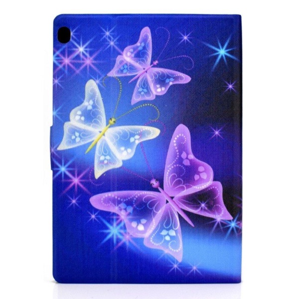 Lenovo Tab M10 pattern printing leather case - Purple Butterflie Lila