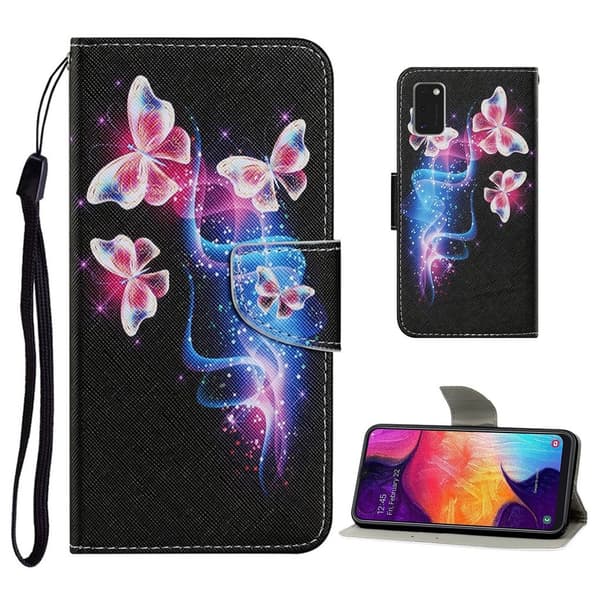 Wonderland Samsung Galaxy A41 Flip Etui - Lyserød Sommerfugl Pink