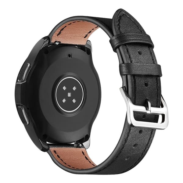 20mm Universal aitoa nahkaa kellon hihna - Musta Black
