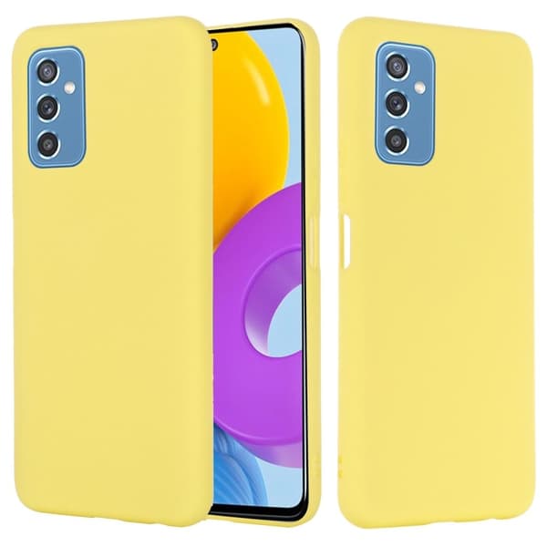 Matt flytende silikondeksel for Samsung Galaxy M52 5G - Gul Yellow