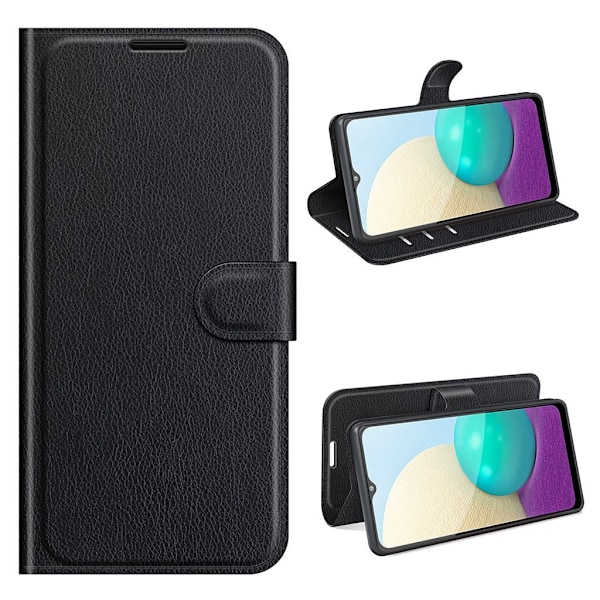 Classic Samsung Galaxy A02 flip kuoret - Musta Black
