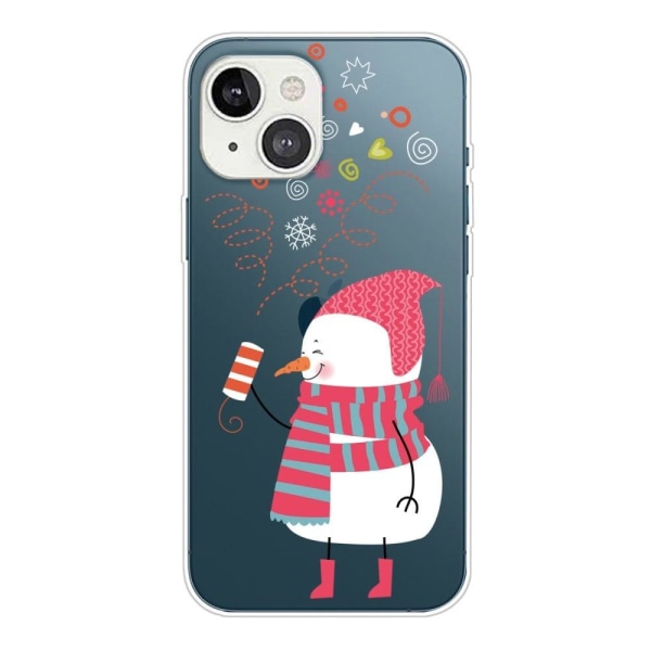 Julecover fleksibelt cover iPhone 13 mini 5.4 inch - Snemand Og Multicolor