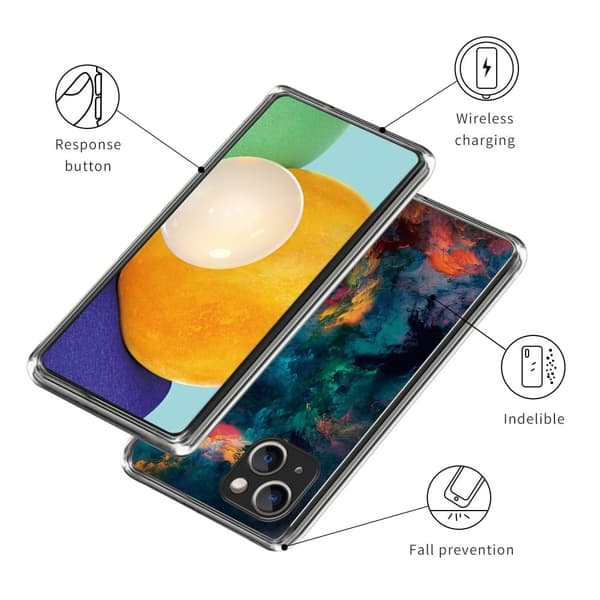 Deco iPhone 15 Plus skal - Färgglada Moln Blå