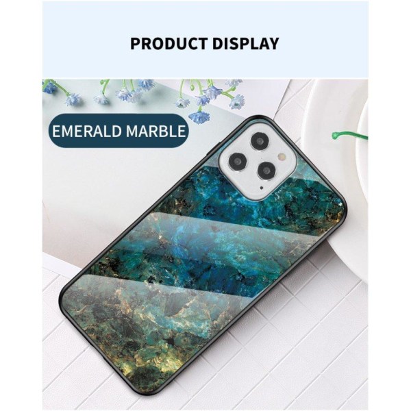 Marble design iPhone 12 Pro / iPhone 12 cover - Smaragd Green