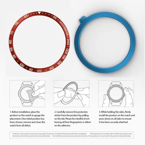 Samsung Galaxy Watch 3 (45mm) hållbar dial bezel - röd / vit Letters / E Type Röd