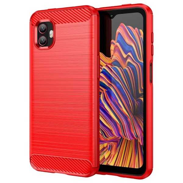 Carbon Flex Suojakotelo Samsung Galaxy Xcover 6 Pro / Xcover 2 Pro - Punainen Red