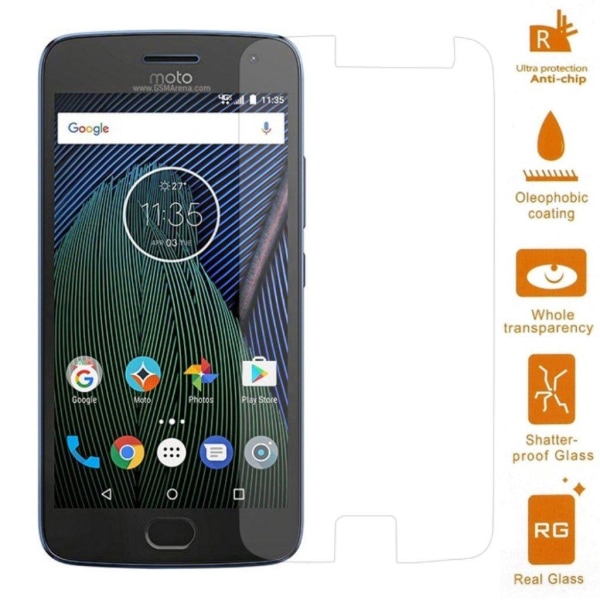 Motorola Moto G5 Plus 0.3mm Karkaistu Lasi Näytönsuoja (Kaari Re Transparent