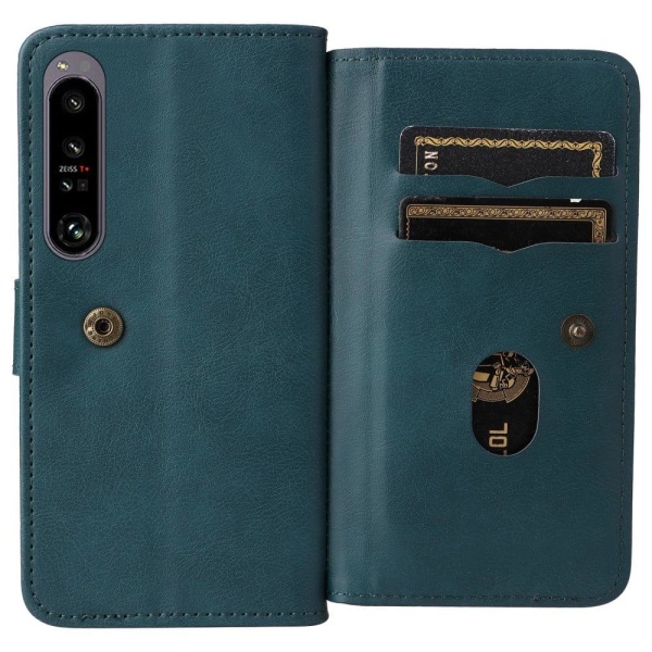 10-slot Pung Etui til Sony Xperia 1 IV - Sortliggrøn Green