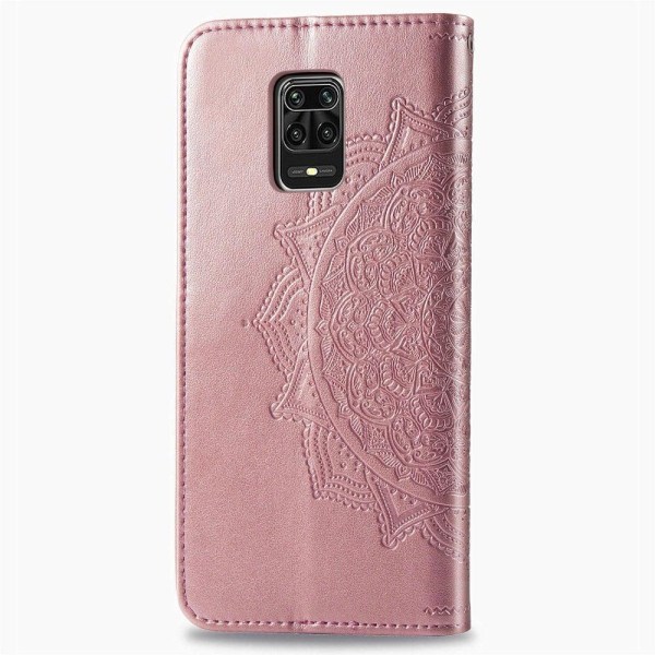 Mandala Xiaomi Redmi Note 9 Pro Max / 9 Pro / 9s Flip Etui - Rødguld Pink