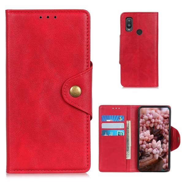 Alpha läder Alcatel 1L (2021) fodral - Röd Röd