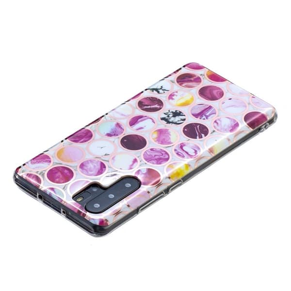 Marble Huawei P30 Pro Etui - Klinkekuler i Sirkler Mønster Multicolor