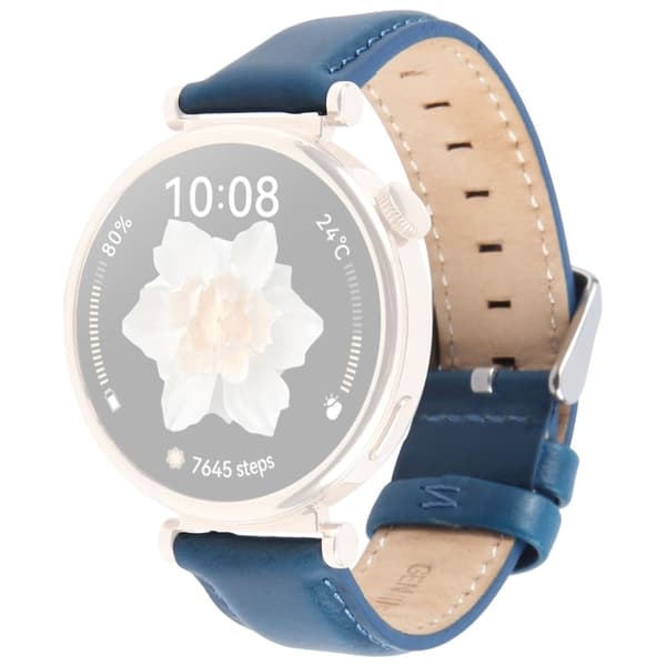 Garmin Lily 2 Active / Lily 2 Rannehihna 14mm Top Layer Cowhide Nahkakellon ranneke - Sininen Blue