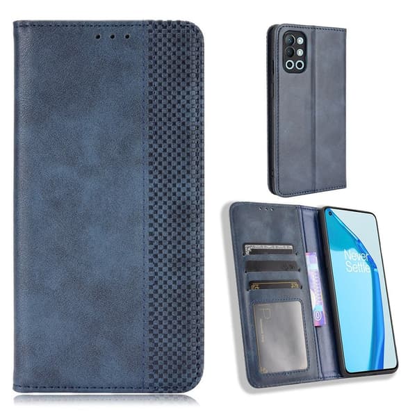 Bofink Vintage OnePlus 9R Nahkakotelo - Sininen Blue